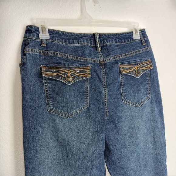 Sonoma Life&Style Jeans Women's Size 12 Straight Embroidered Button Flap Pockets - Picture 6 of 11